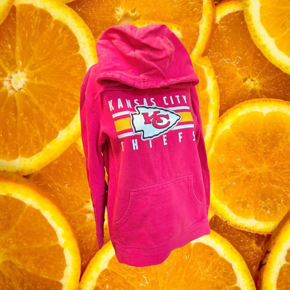 Vintage Majestic Kansas City Chiefs Pink Hoodie NFL Fan Fashion Size S